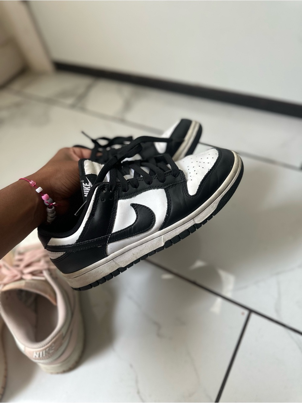 Nike Black and White Dunk Low Sneakers